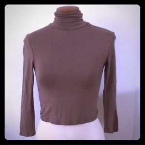 Mauve Cropped turtleneck